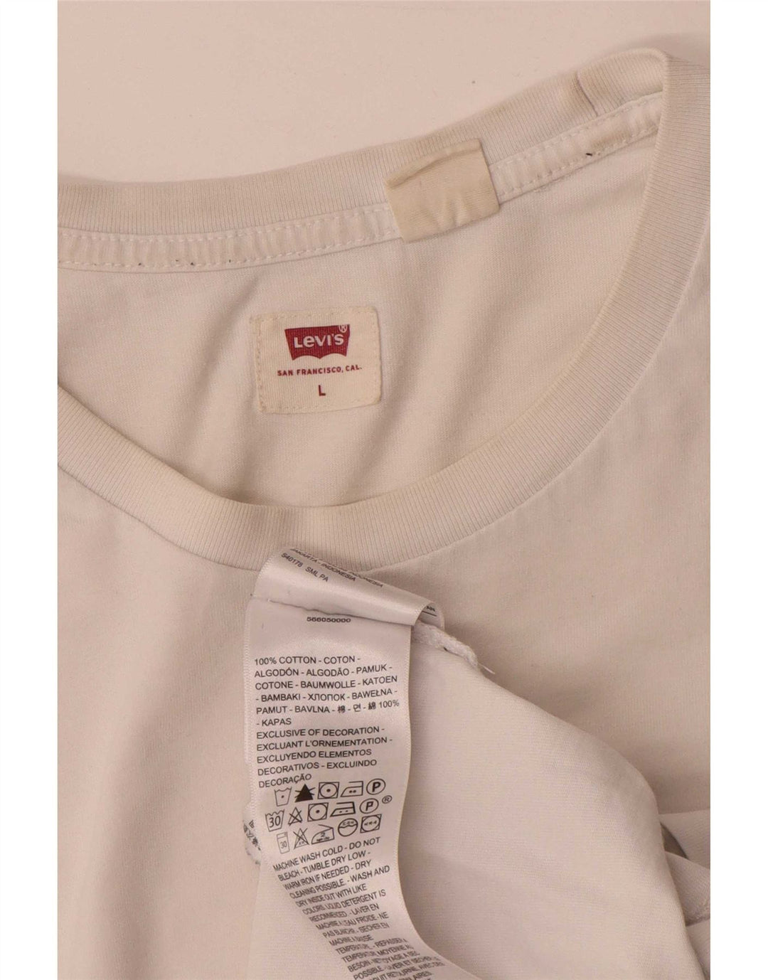 Levi's Herre Grafisk T-Shirt Top Stor Hvid