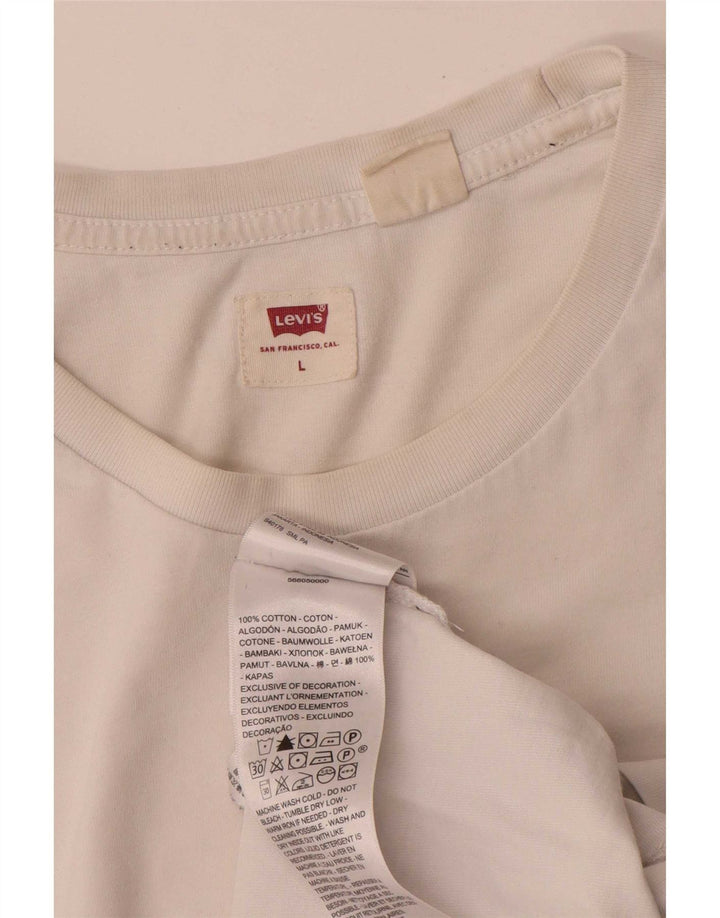 Levi's Herre Grafisk T-Shirt Top Stor Hvid