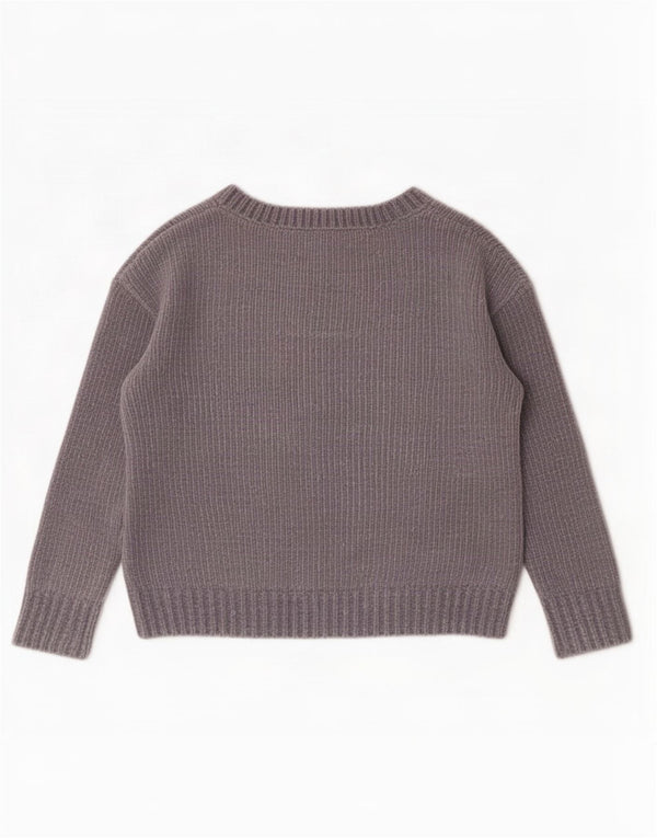 Gap Womens Oversized Crop Velour Boat Neck Jumper Sweater UK 6 XS Grå