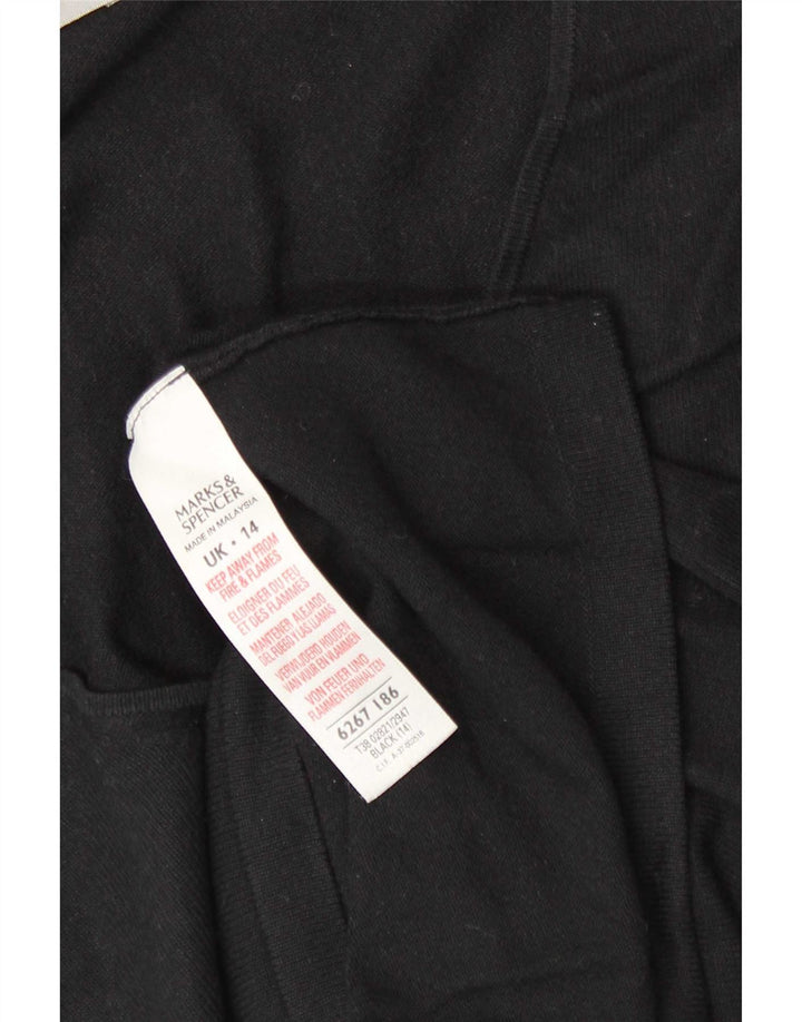Marks & Spencer Dametop Langærmet UK 14 Medium Sort Viscose