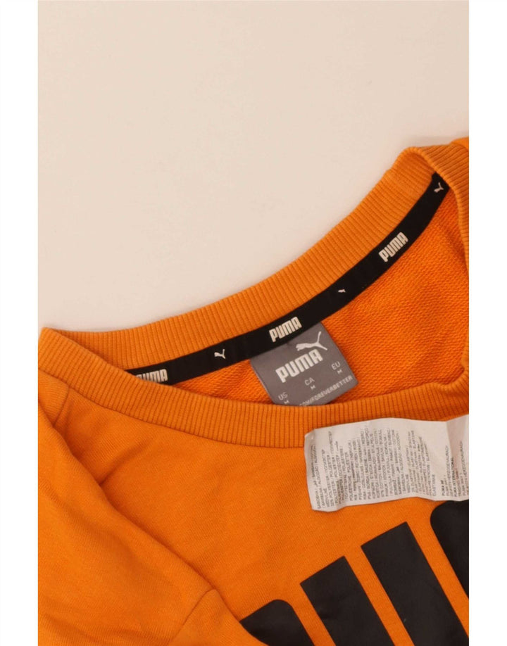 Puma Herre Grafisk Sweatshirt Jumper Medium Orange Bomuld