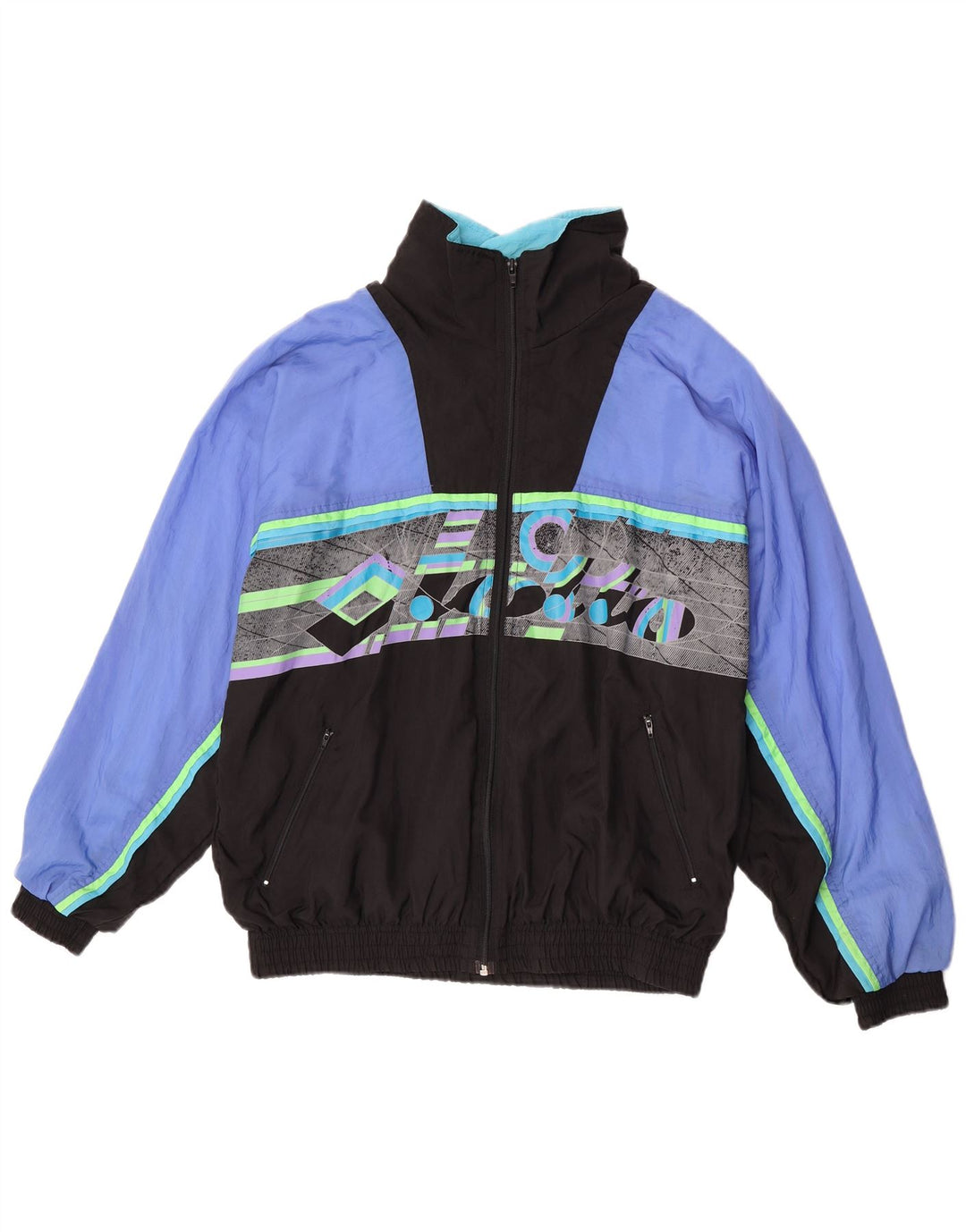 Lotto Herre grafisk træningsdragt Topjakke Medium Blue Colourblock Nylon