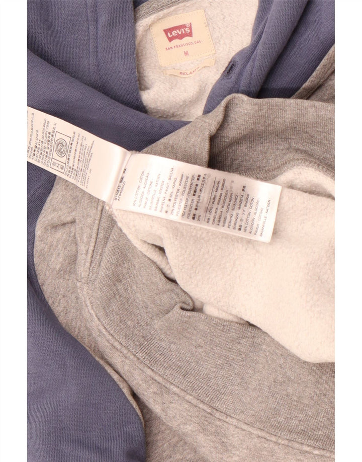 Levi's Herre Grafisk Relaxed Fit Hoodie Jumper Medium Grey Colourblock