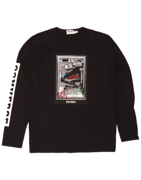 Converse Herre grafisk top langærmet 2XL sort bomuld