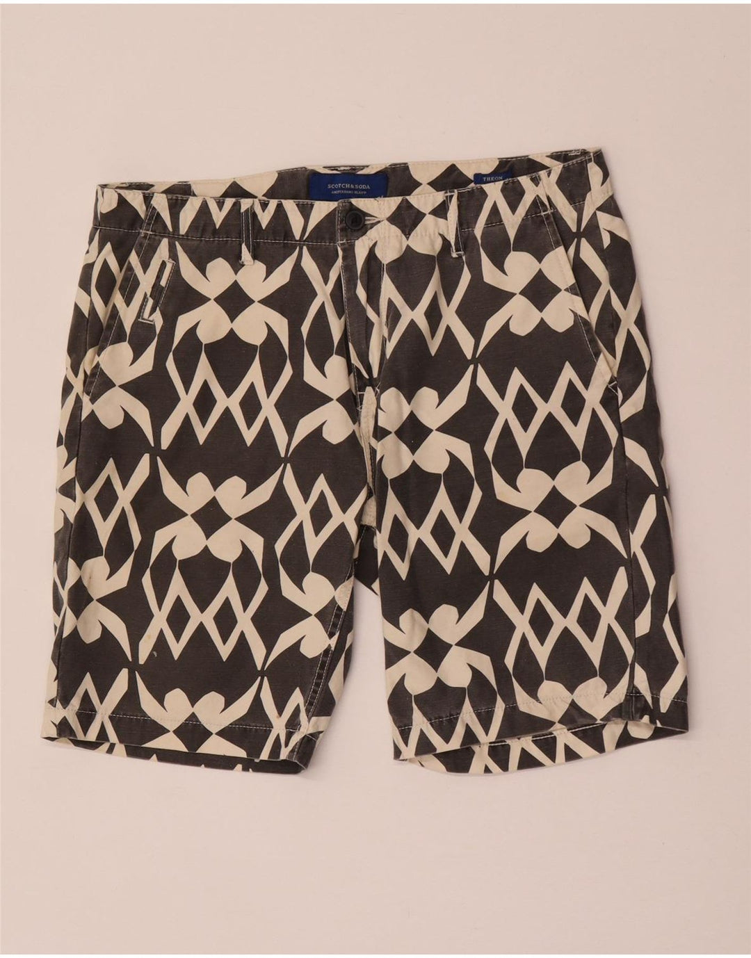 Scotch & Soda Herre Chino Shorts W32 Medium Sort Geometrisk