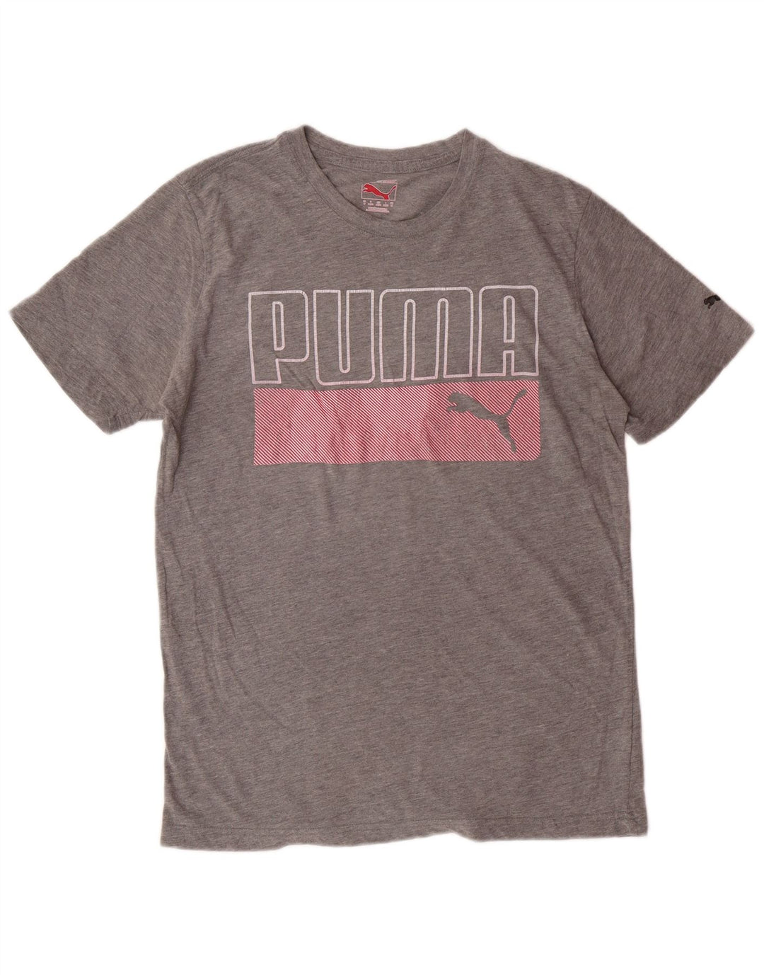 PUMA Herre grafisk T-shirt top mellemgrå bomuld