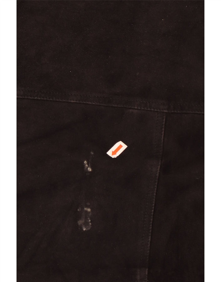 MABRUN Herre Ruskind Bomber Jacket IT 56 3XL Sort Læder