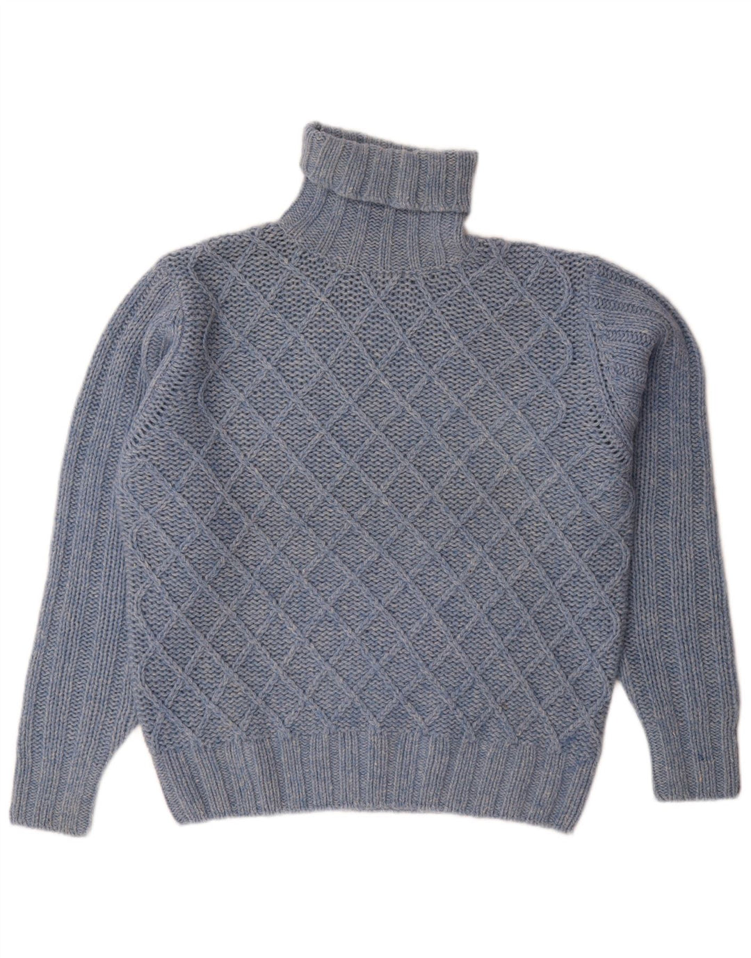 MC Neal Herre Loose Fit Roll Neck Jumper Sweater Medium Blue Flecked