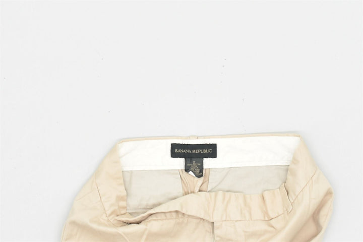 BANANA REPUBLIC Womens Straight Cropped Trousers W28 L24 Beige Cotton | Vintage | Thrift | Second-Hand | Used Clothing | Messina Hembry 