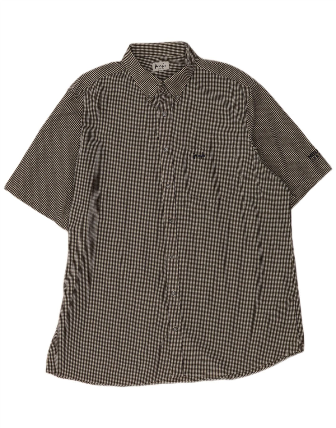 PRINGLE Kortærmet Herreskjorte XL Sort Gingham Bomuld