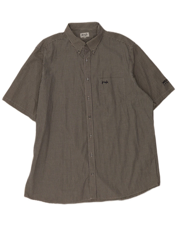 PRINGLE Kortærmet Herreskjorte XL Sort Gingham Bomuld