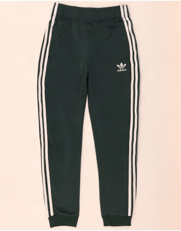 Adidas Drenge Træningsdragt Bukser Joggers 11-12 År Grøn Polyester