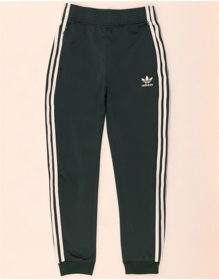Adidas Drenge Træningsdragt Bukser Joggers 11-12 År Grøn Polyester