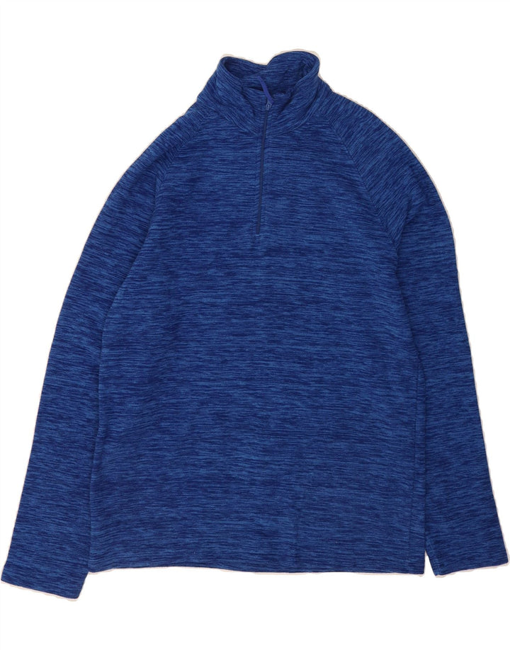 MOUNTAIN WAREHOUSE Mens Zip Neck Fleece Jumper XS Blue Flecked Polyester Vintage Mountain Warehouse and Second-Hand Mountain Warehouse from Messina Hembry 