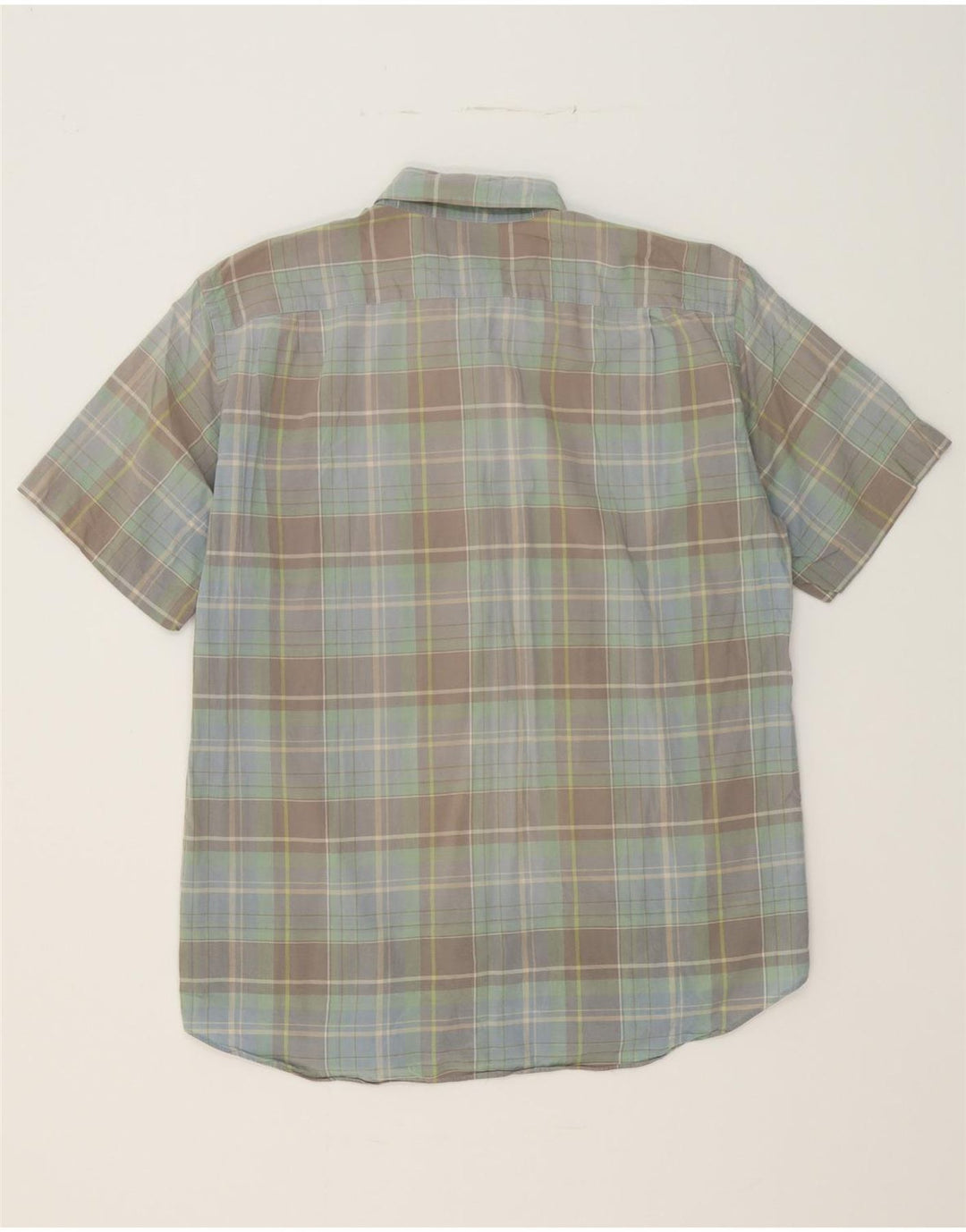 J. CREW Mens Tailored Short Sleeve Shirt Large Multicoloured Check Cotton Vintage J. Crew and Second-Hand J. Crew from Messina Hembry 