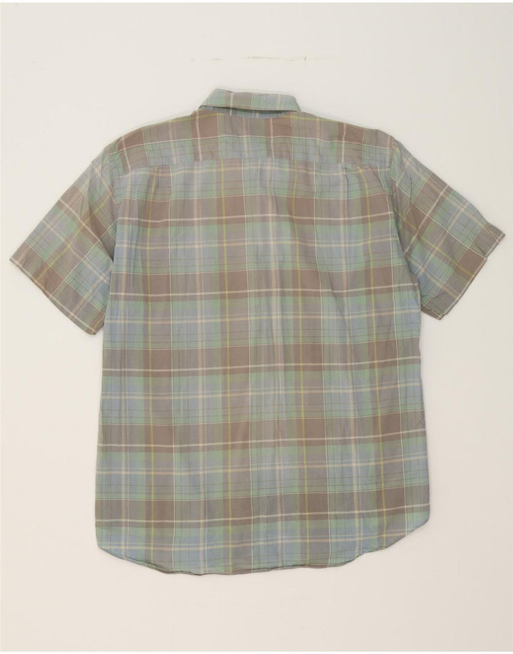 J. CREW Mens Tailored Short Sleeve Shirt Large Multicoloured Check Cotton Vintage J. Crew and Second-Hand J. Crew from Messina Hembry 