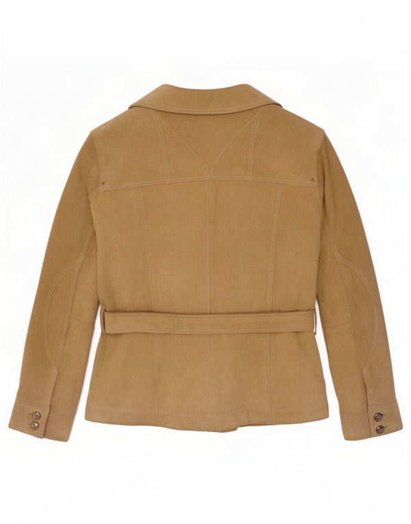Diana Gallesi Dame Ruskindsjakke UK 14 Large Beige Læder