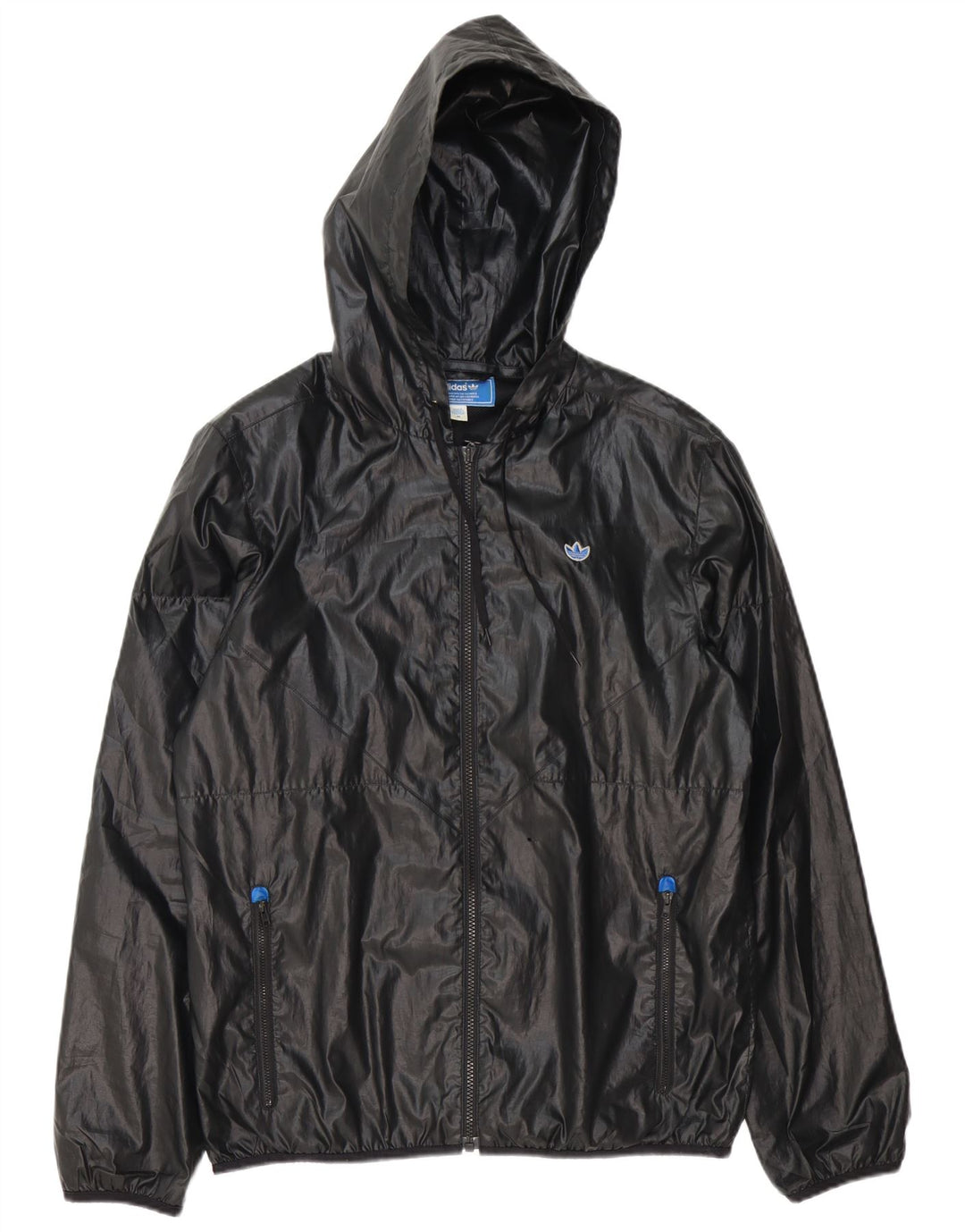 Adidas Regnjakke med hætte til mænd UK 38 Medium Sort Polyester