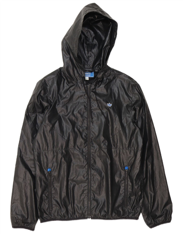Adidas Regnjakke med hætte til mænd UK 38 Medium Sort Polyester
