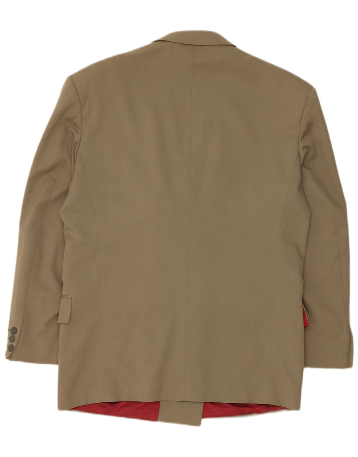 Vintage Dame Dobbeltradet Blazer Jacket UK 40 Large Khaki Wool