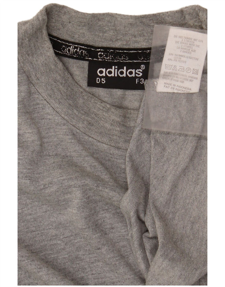 Adidas Herre Top Langærmet UK 38/40 Medium Grey Flecked Bomuld