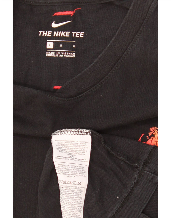 Nike grafisk T-shirt top til mænd, stor sort bomuld