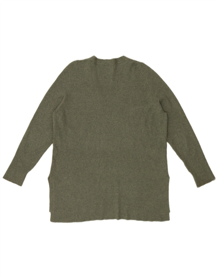 Marks & Spencer Dame V-hals sweater UK 16 Stor grøn polyester