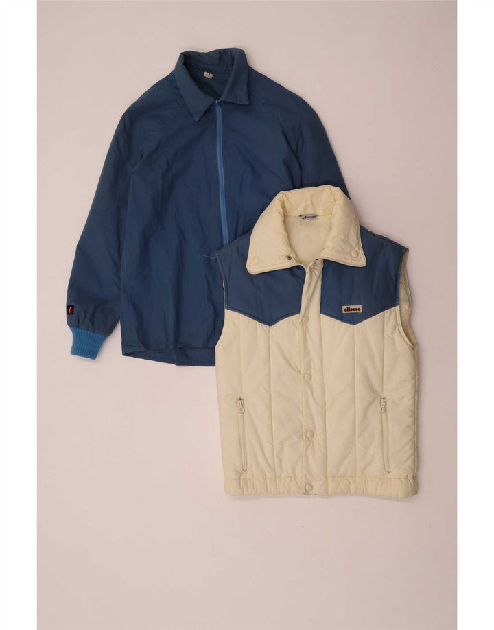 Ellesse Dame Windbreaker Jacket IT 44 Medium Blue Colourblock Bomuld
