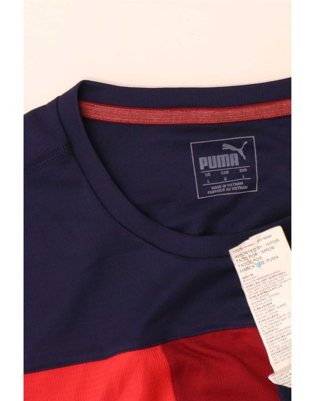 Puma Herre T-Shirt Top Stor Marineblå Colourblock Polyester