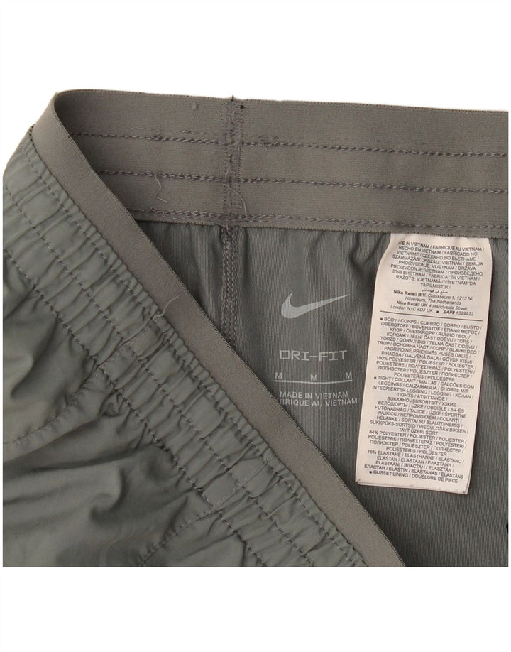 Nike Dame Dri Fit sportsshorts UK 14 Medium Grey Polyester