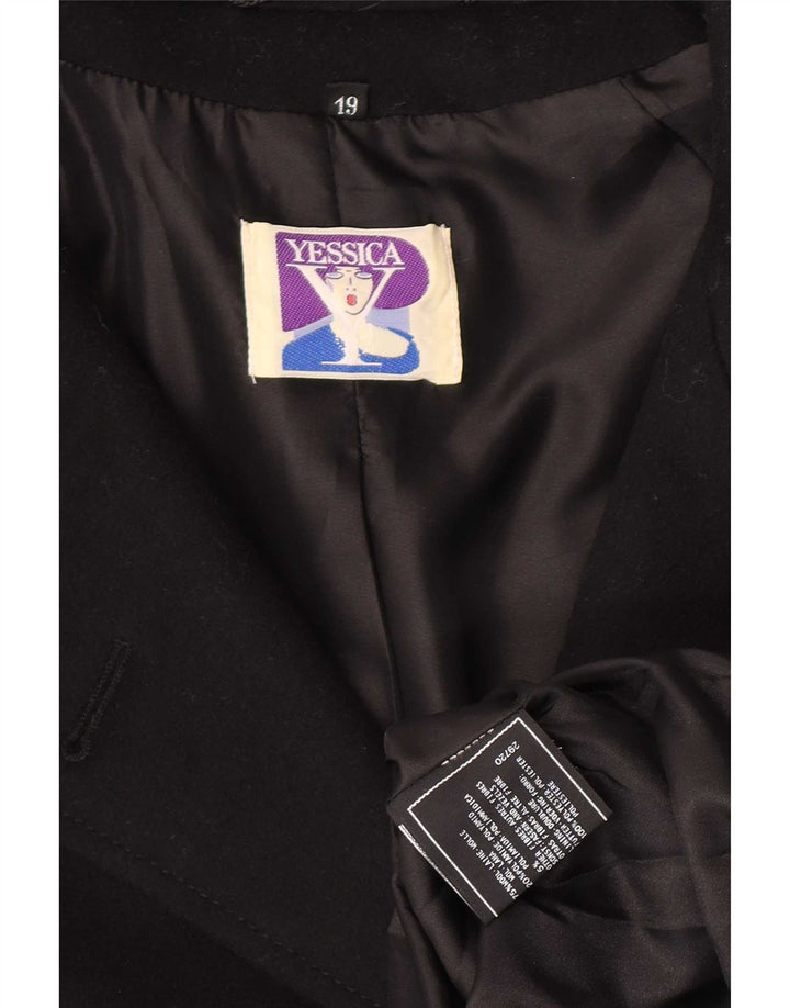 Yessica Dame Dobbeltradet Frakke UK 20 2XL Sort Uld