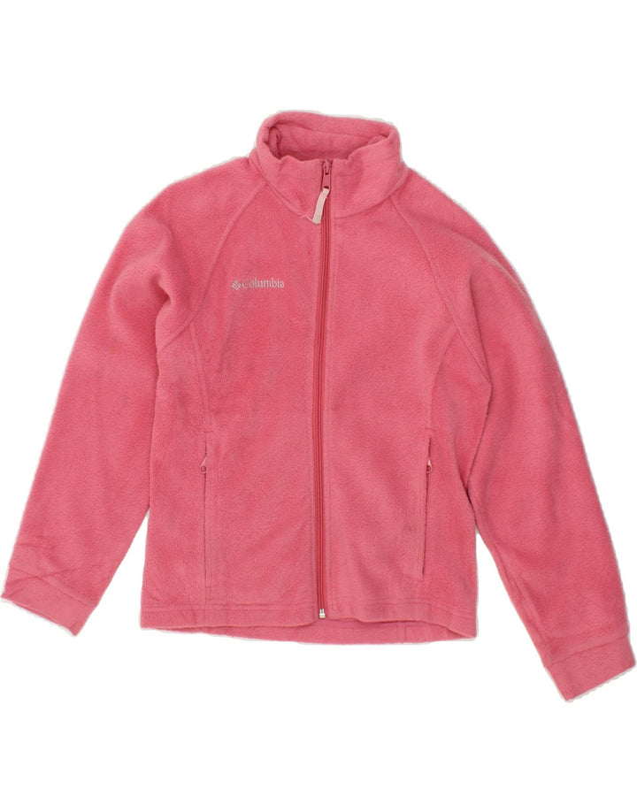 COLUMBIA Girls Fleece Jacket 10-11 Years Pink Polyester Vintage Columbia and Second-Hand Columbia from Messina Hembry 