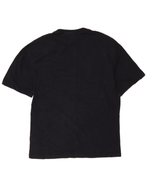 Zara Herre grafisk T-shirt Top Lille marineblå bomuld