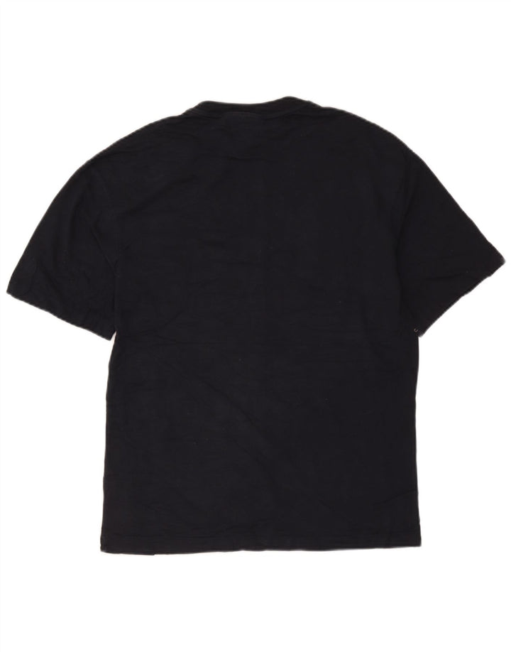 Zara Herre grafisk T-shirt Top Lille marineblå bomuld