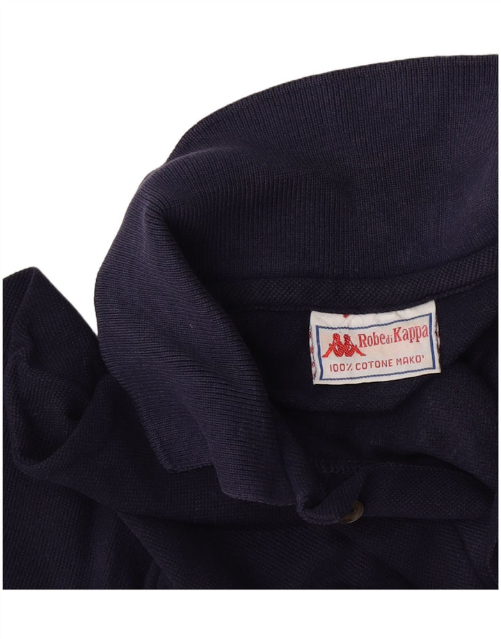 Kappa Dame Polo Shirt UK 8 Small Navy Blue Cotton