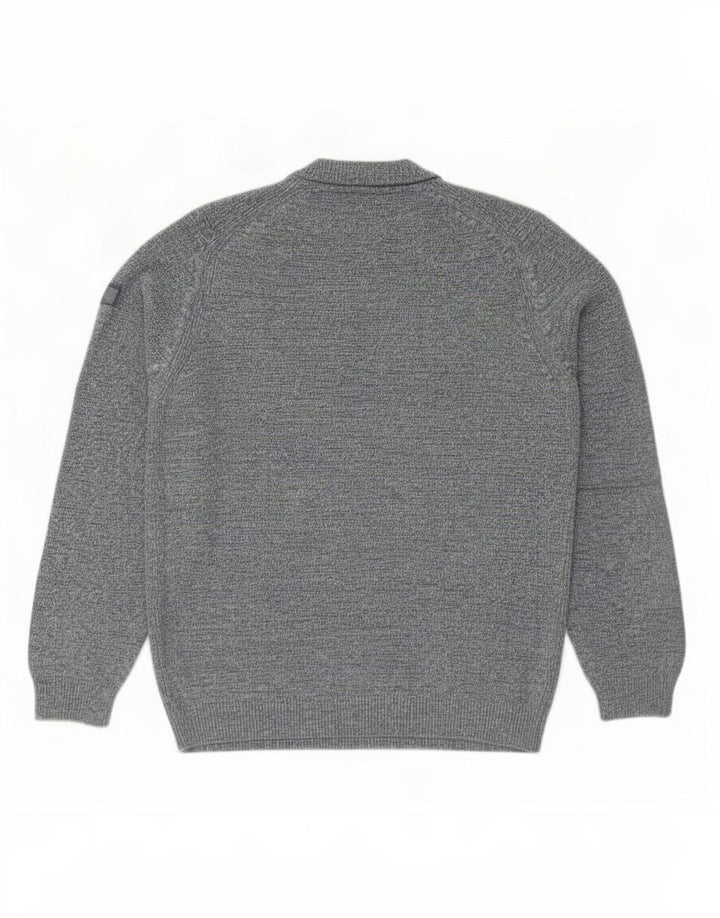 Camel Active Herre Crew Neck Jumper Sweater Large Blue Flecked Bomuld