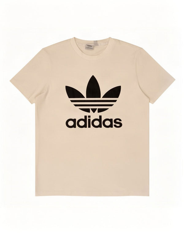 Adidas Dame Grafisk T-Shirt Top UK 10 Small White Bomuld