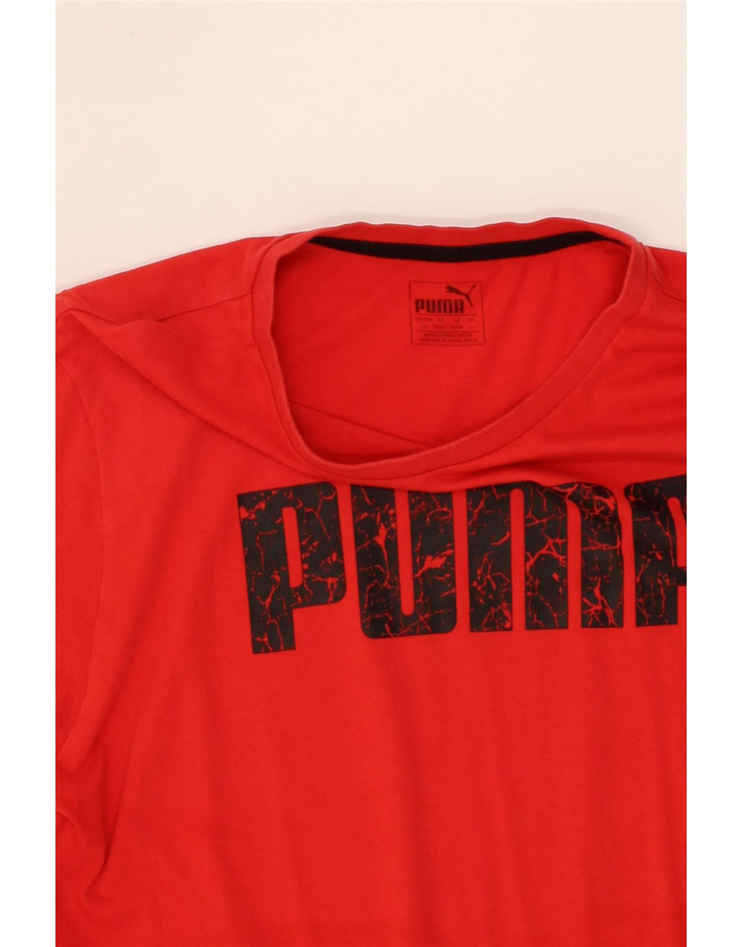 PUMA Mens Graphic T-Shirt Top Large Red Cotton Vintage Puma and Second-Hand Puma from Messina Hembry 
