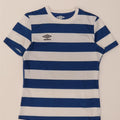 Umbro Boys T-Shirt Top 9-10 År Medium Blå Stribet Polyester