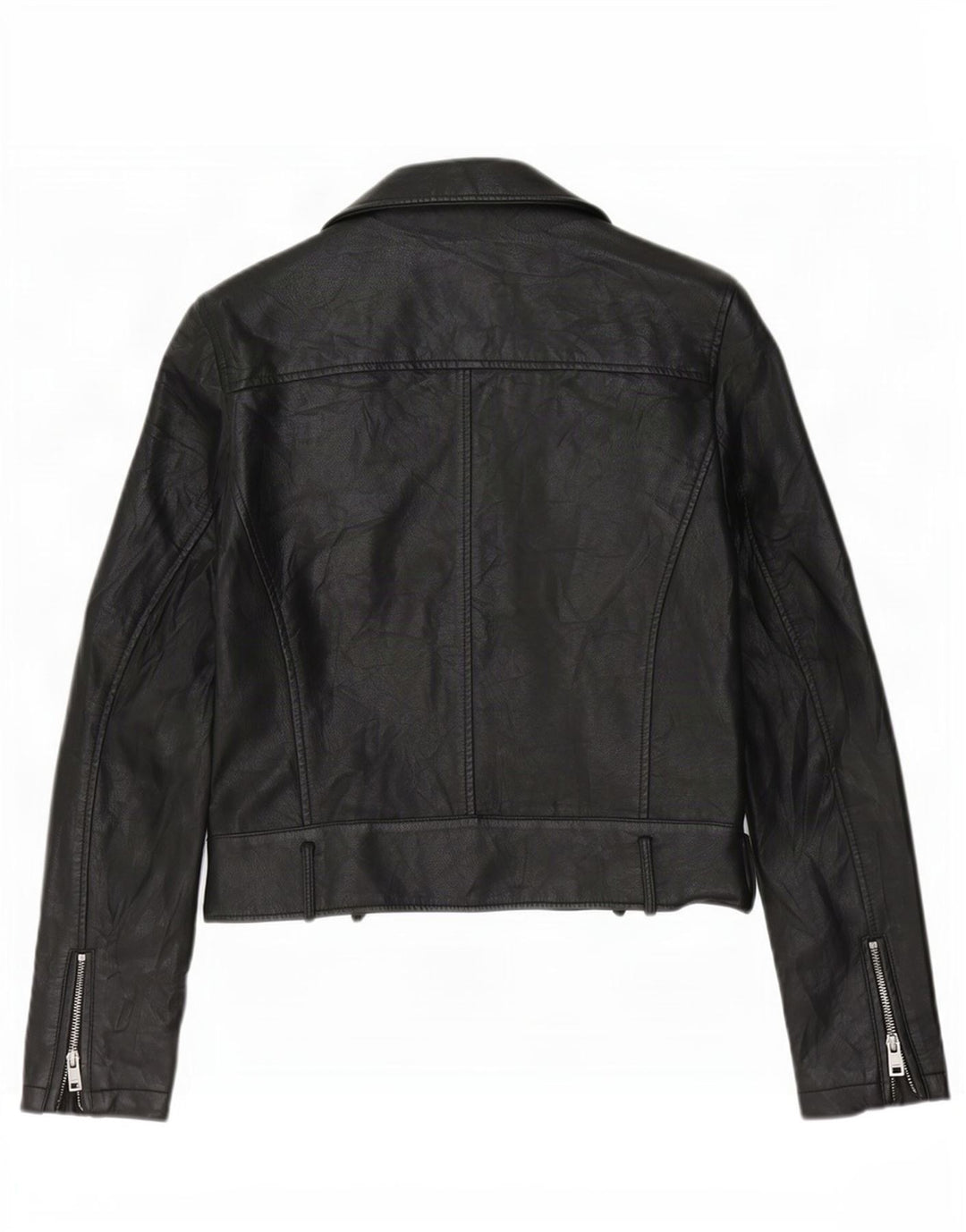 Levi's Womens Crop Biker-jakke i imiteret læder UK 10 Lille sort polyurethan