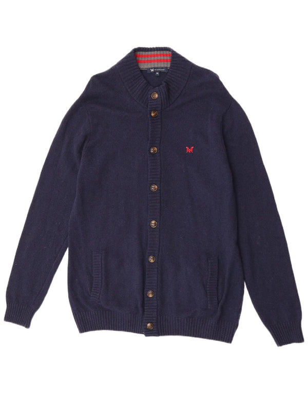 Crew Clothing Herre Cardigan Sweater XL Marineblå Lammeuld