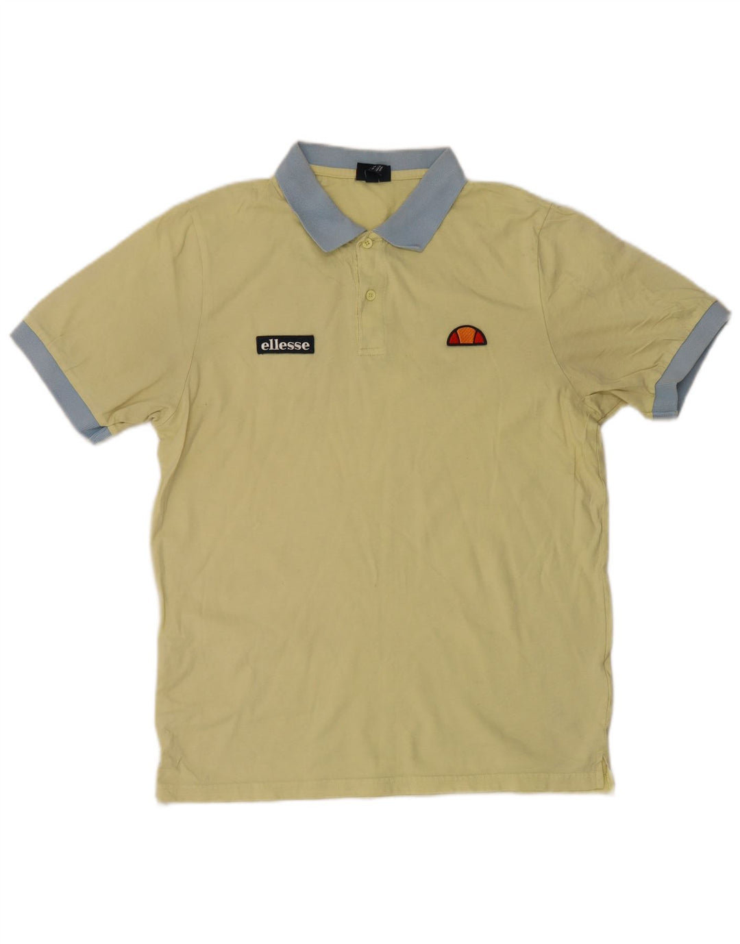 Ellesse Herre Polo Shirt Stor Gul Colourblock Bomuld