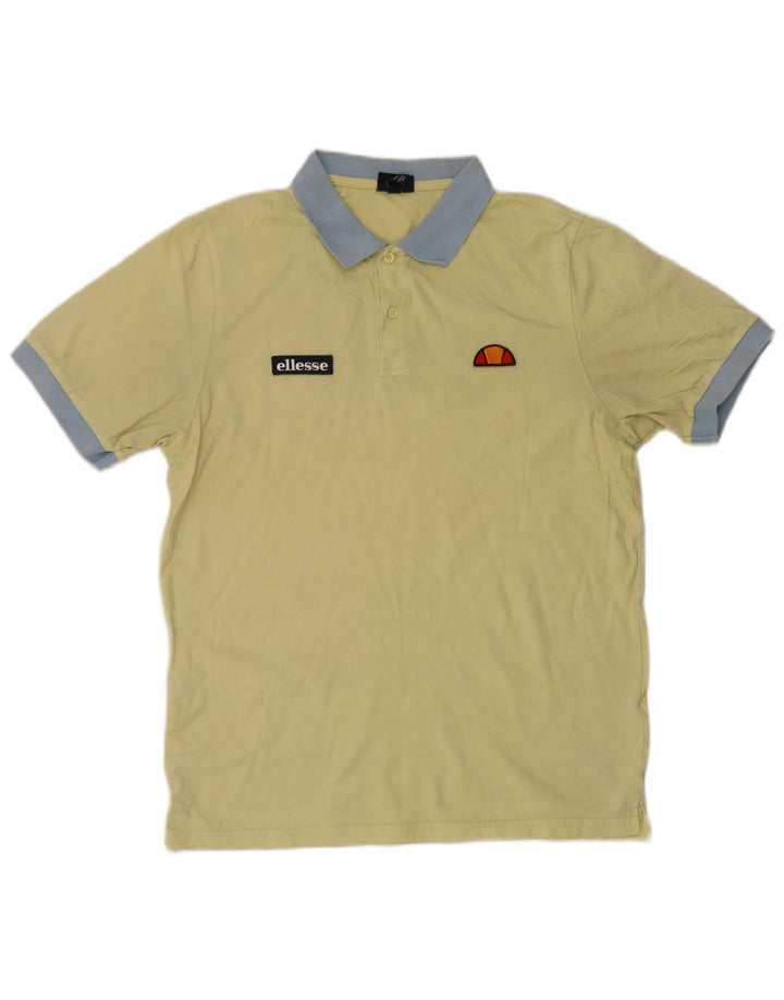 Ellesse Herre Polo Shirt Stor Gul Colourblock Bomuld
