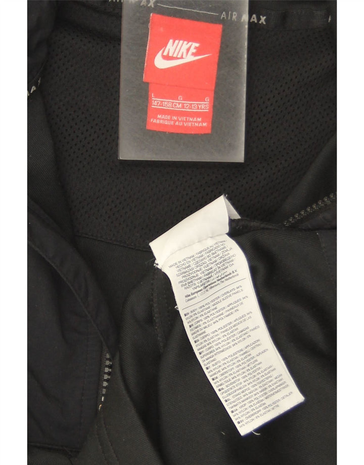 Nike drenge hættetrøje med lynlås 12-13 år Stor sort polyester