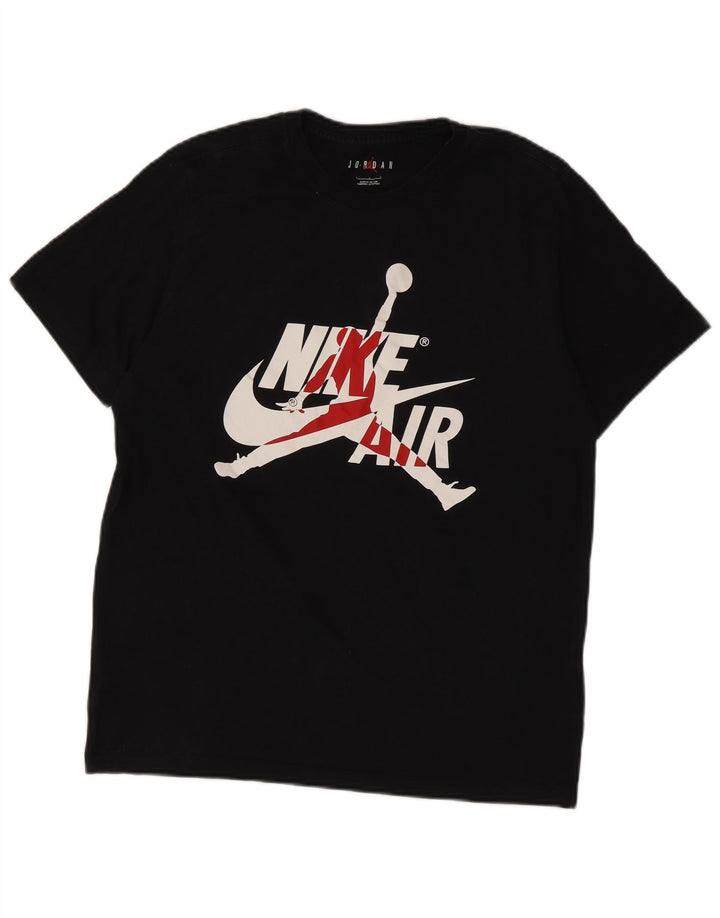 Jordan Herre grafisk T-shirt Top Stor sort bomuld