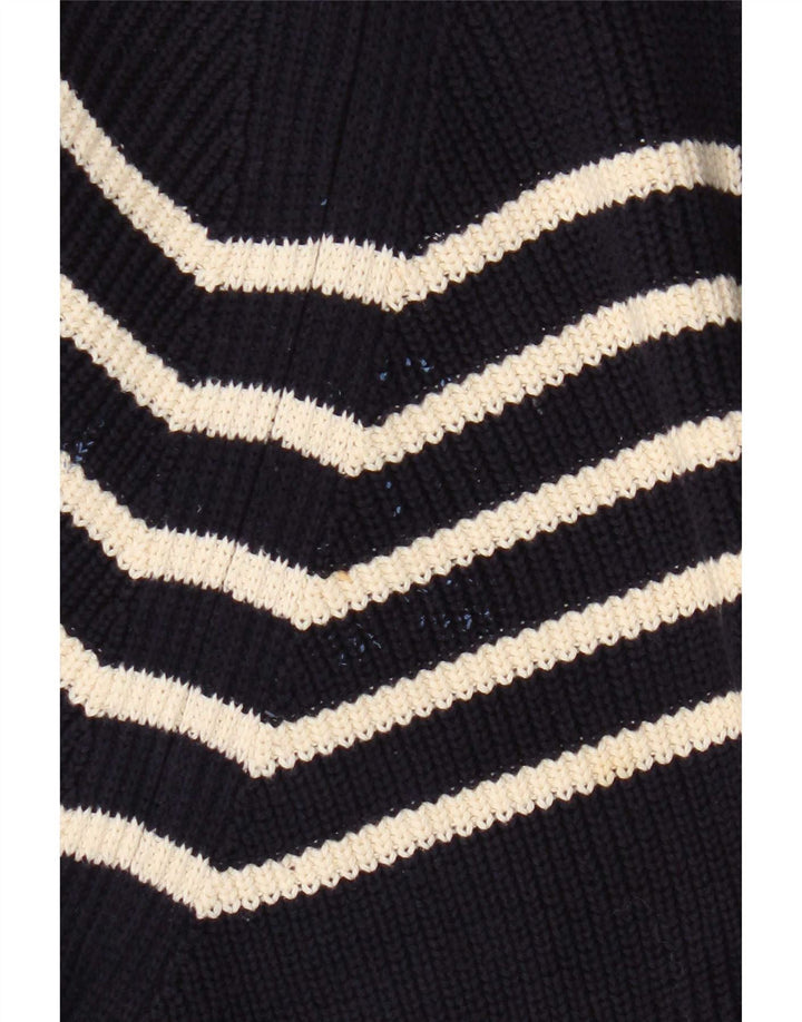 Boden Herre Zip Neck Jumper Sweater Medium Marineblå Stribet Bomuld