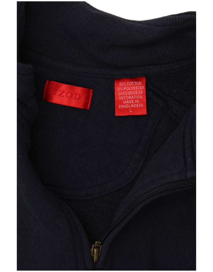 IZOD Sweatshirt med lynlås til mænd, stor marineblå bomuld