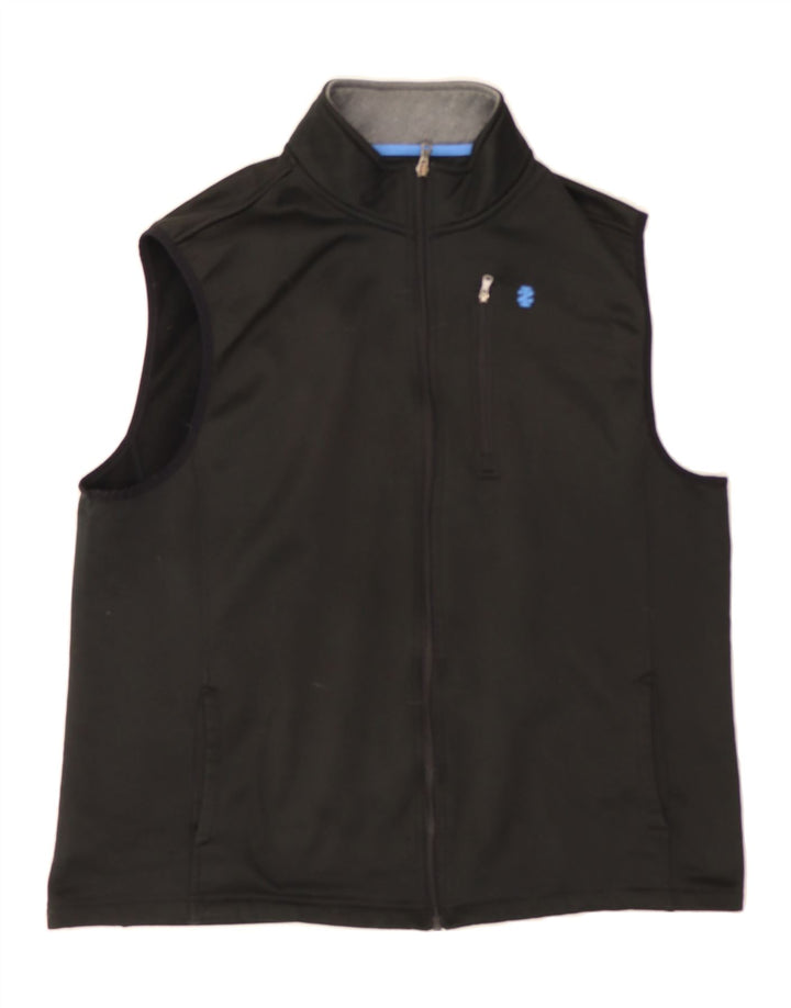 IZOD Mens Sleeveless Tracksuit Top Jacket Large Black Polyester Vintage Izod and Second-Hand Izod from Messina Hembry 