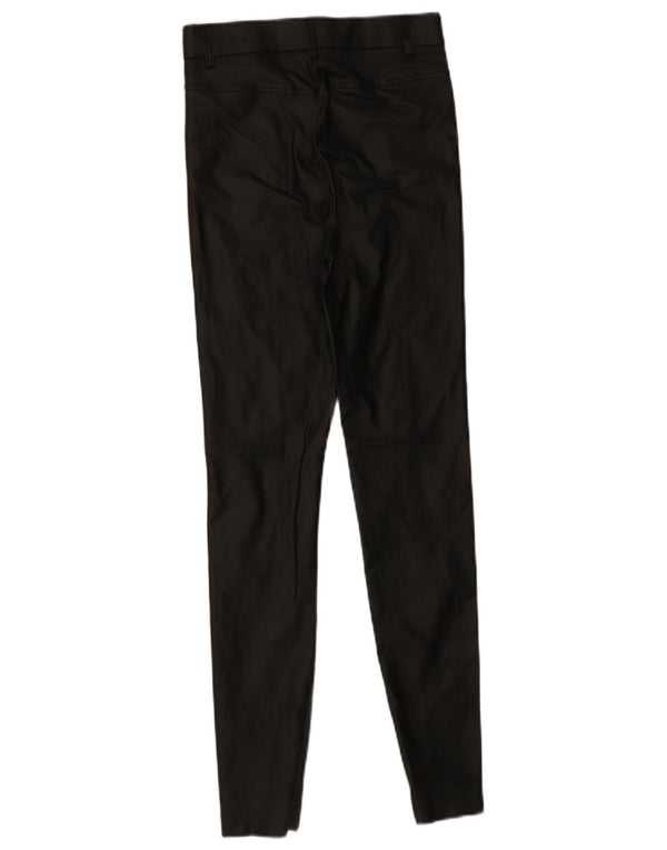 Zara Dame Skinny imiteret læderbukser Små W26 L29 sort polyester