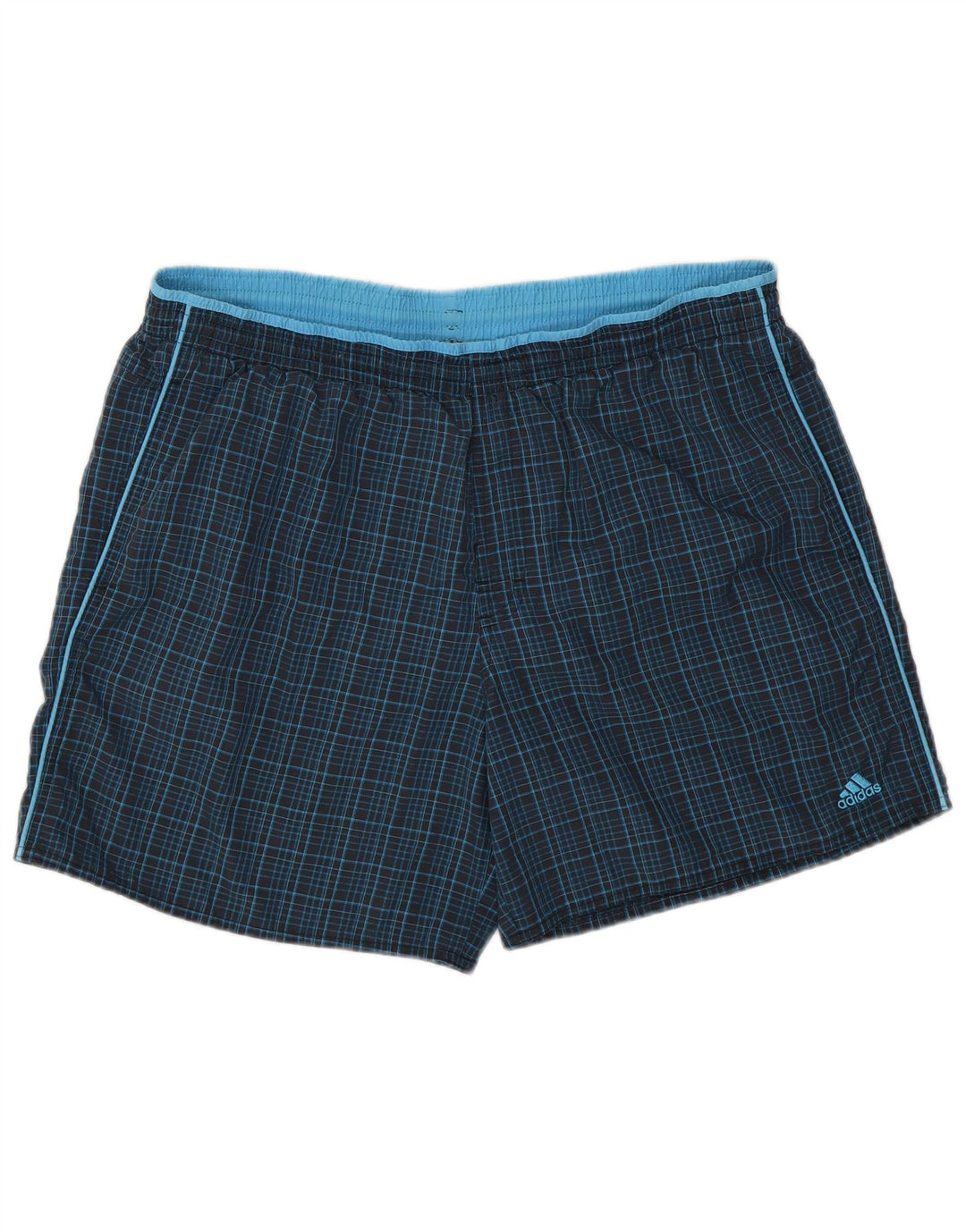 Adidas badeshorts til mænd XL marineblå ternet polyamid